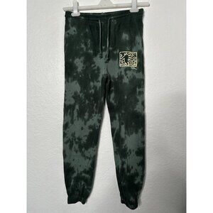 Keith Haring Men's Tie Dye Dark Jade Green Jogger Sweatpants Size XS EUC